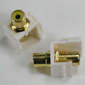 20 Pack of RCA Yellow F/F Keystone Module White