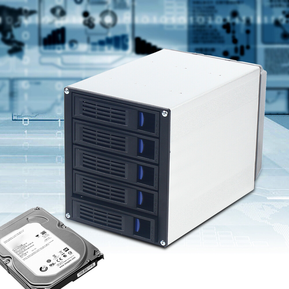 6 Gbps 5 Bay SATA HDD SAS Docking Station 2.5/3.5" Hard Drive Bays