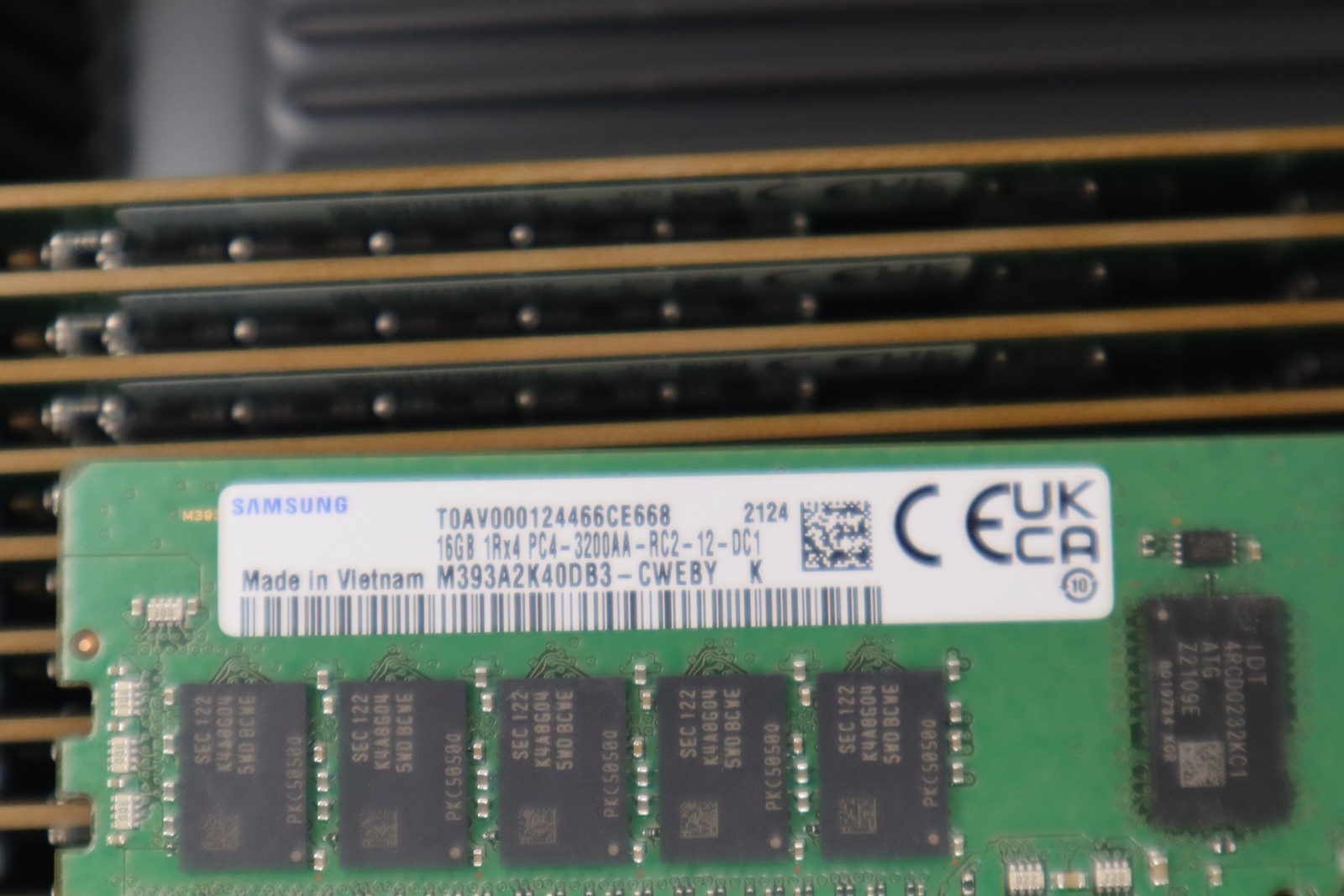 Lot of 16 SAMSUNG PC4 16GB 3200AA Server RAM Modules - Used
