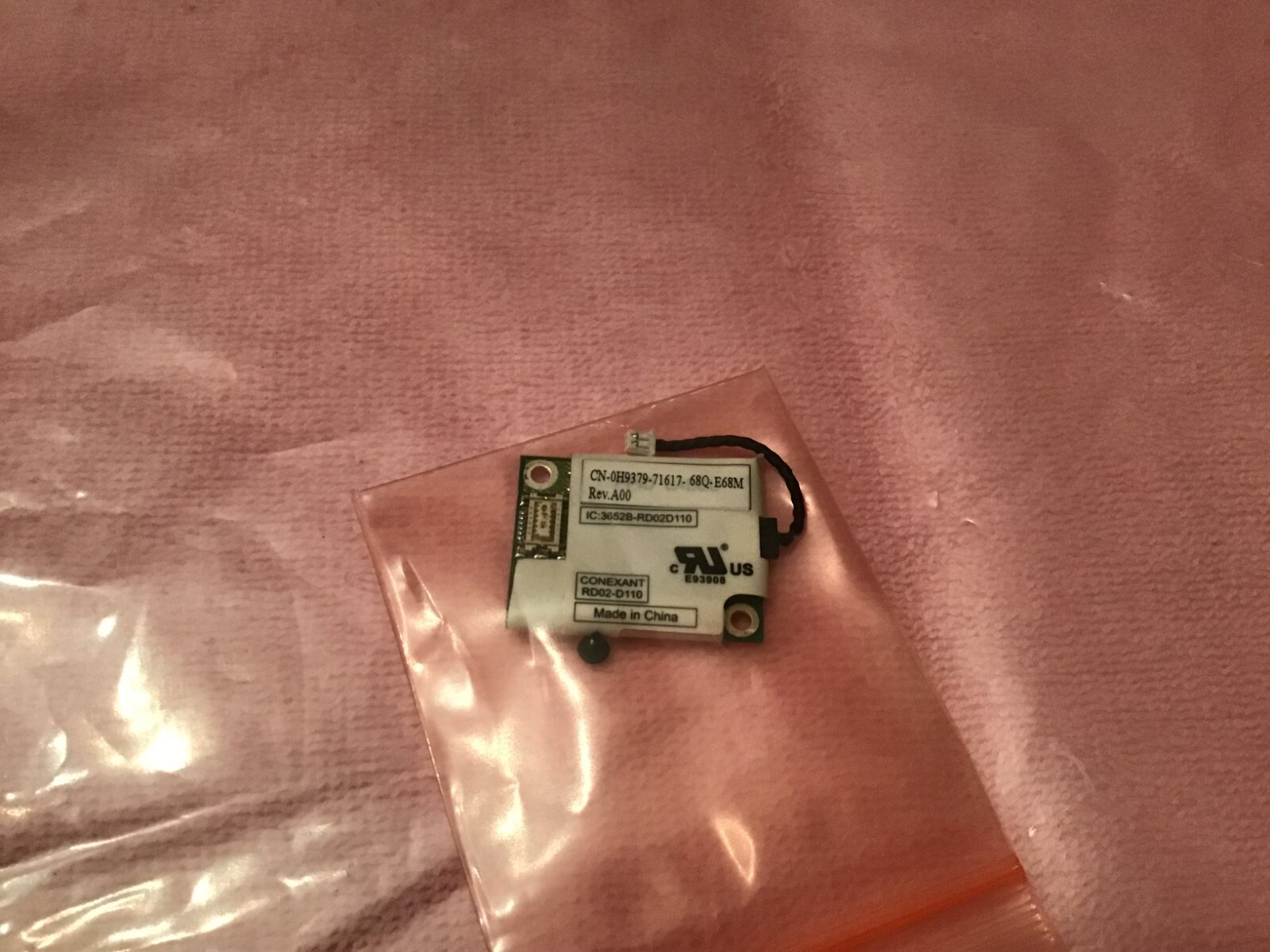 H9379 Dell, Inc Latitude D620 D820 PP18L Laptop Modem Card 56K W/ CABLE/SCREW  0