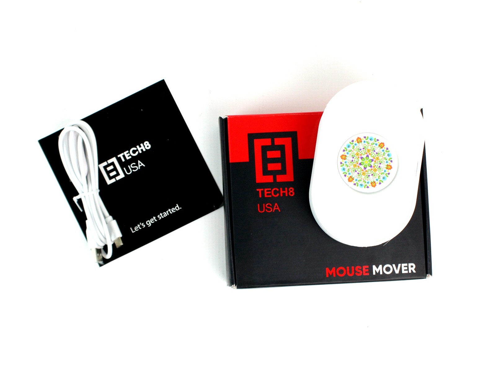Tech8 USA Undetectable Mouse Mover (738711532847) - White w/ Design NEW