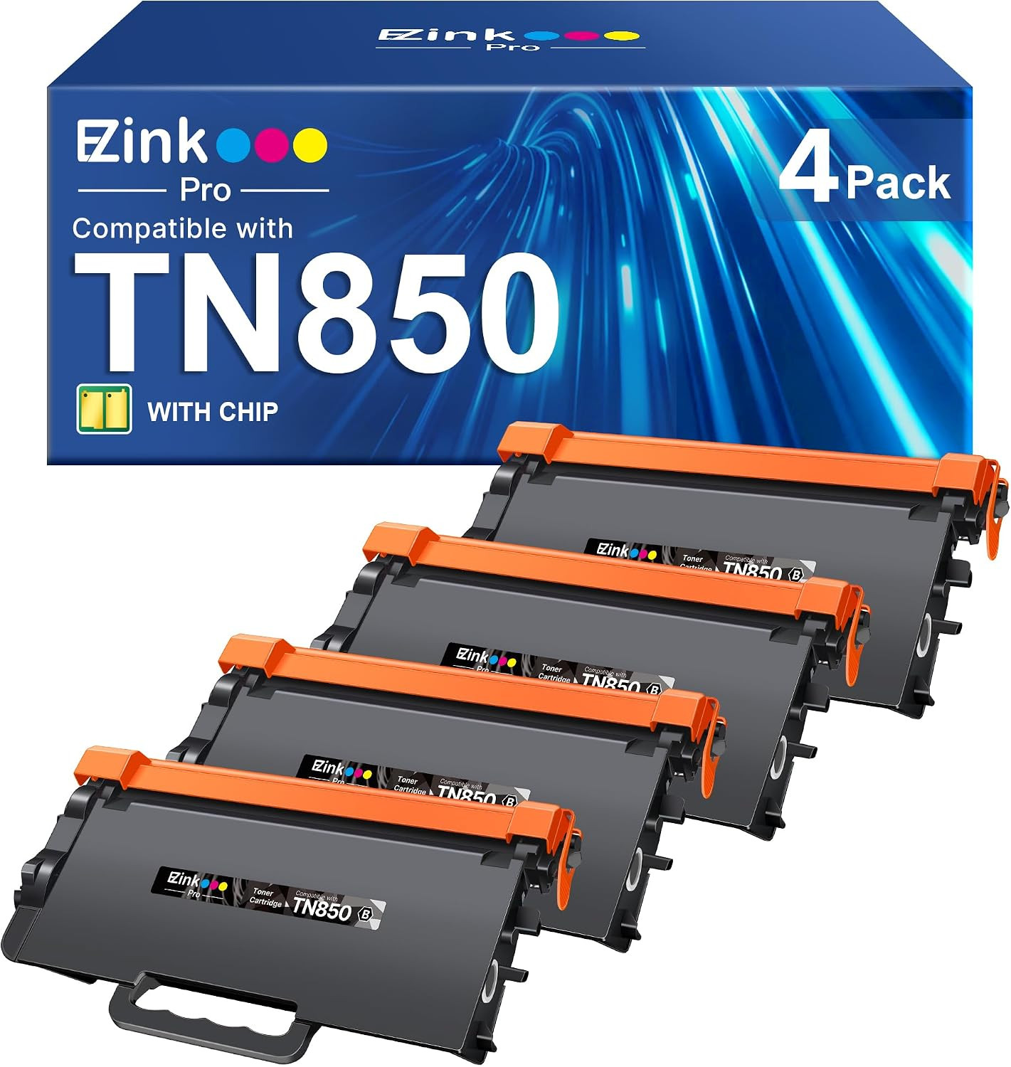 TN850 Toner Cartridges Compatible for Brother TN-880 TN-850 TN820, 4 Black