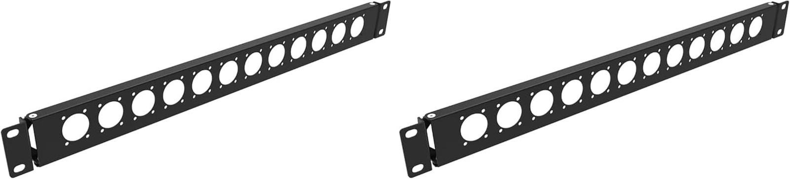 1U Hinged D-Series 12 Connectors Punch-Out Component Panel for 19 Inches Sound,
