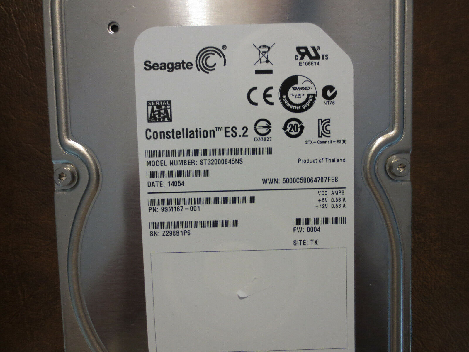 Seagate ST32000645NS 9SM167-001 FW:0004 TK 2.0TB 3.5