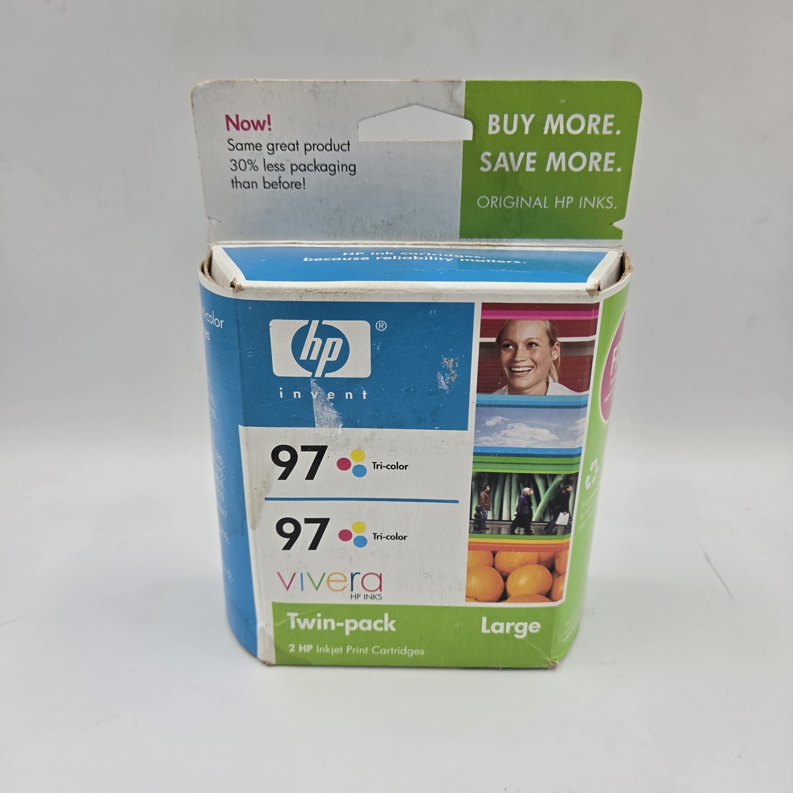 HP Tri-Color 97 Twin Pack Vivera HP Ink Cartridges New Sealed Exp: May 2008