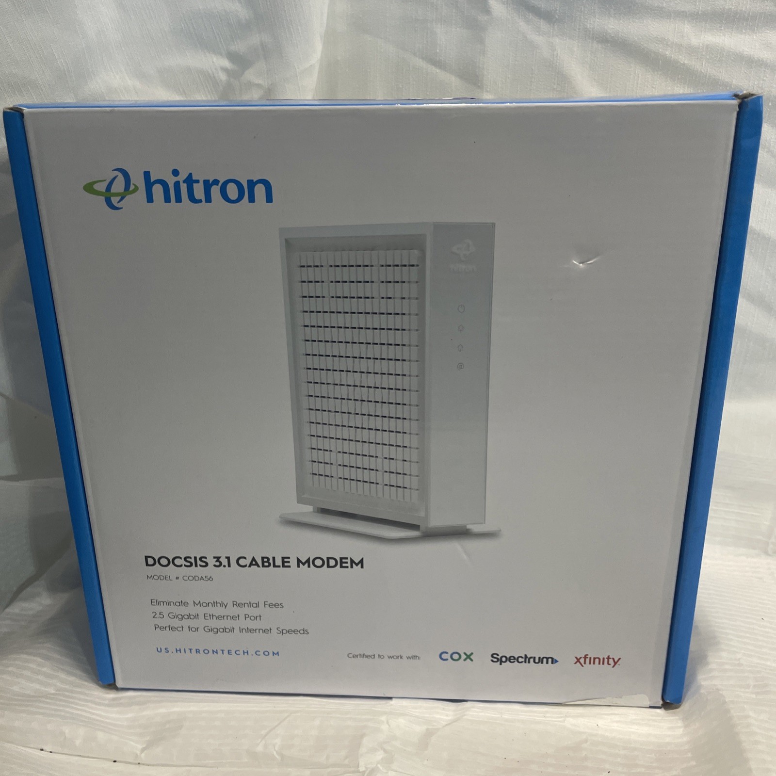 Hitron CODA56 DOCSIS 3.1 Cable Modem 2.5Gbps, White