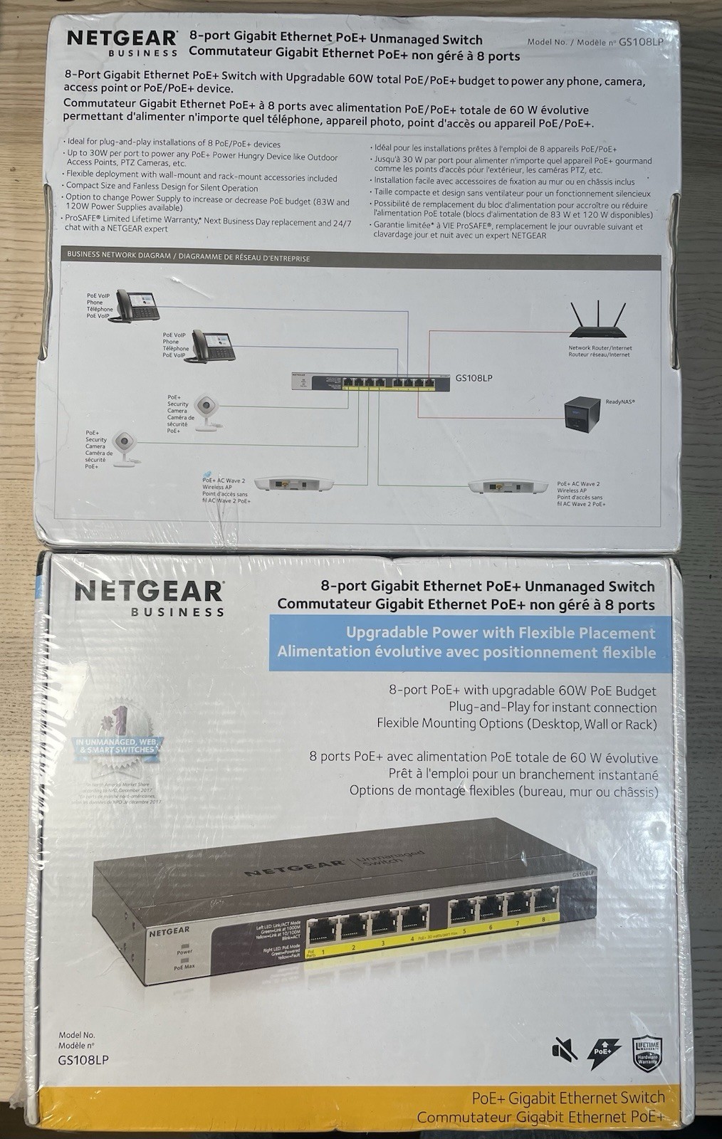 2x NETGEAR BUSINESS 8 Port PoE+ Unmanaged Switches