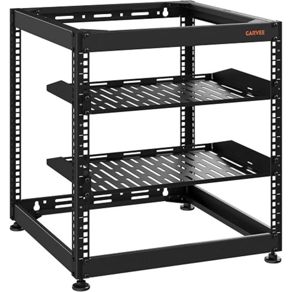 Open Frame Network Server Rack Wall-Mount/Freestanding, Adjustable Height 10-20U