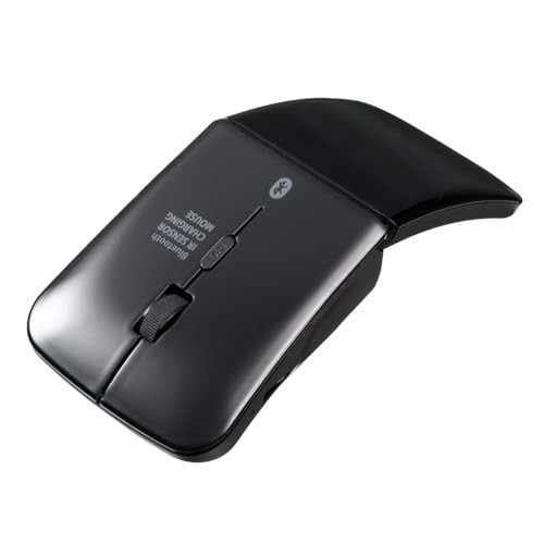 Sanwa Direct Slim Bluetooth Foldable Silent 3-Button Mouse with USB-C