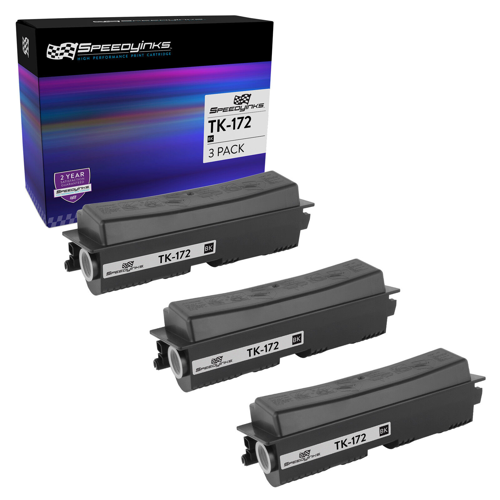 3pk For Kyocera Mita Black TK-172 Laser Toner Cartridge FS-1320D and FS-1370DN