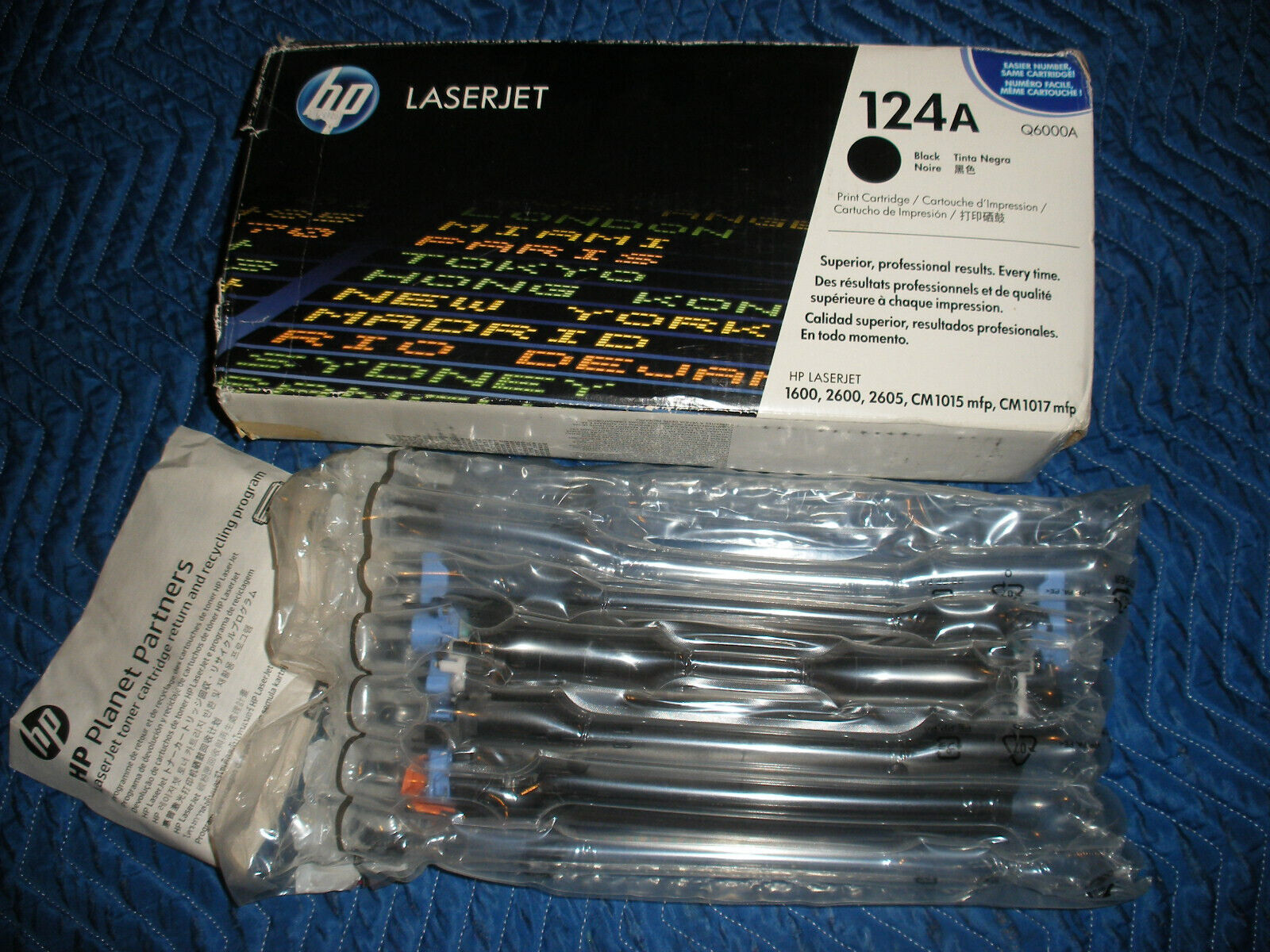 HP LASERJET OEM 124A TONER CARTRIDGE BLACK Q6000A 1600 2600 2605 - 2017 DATE NOS