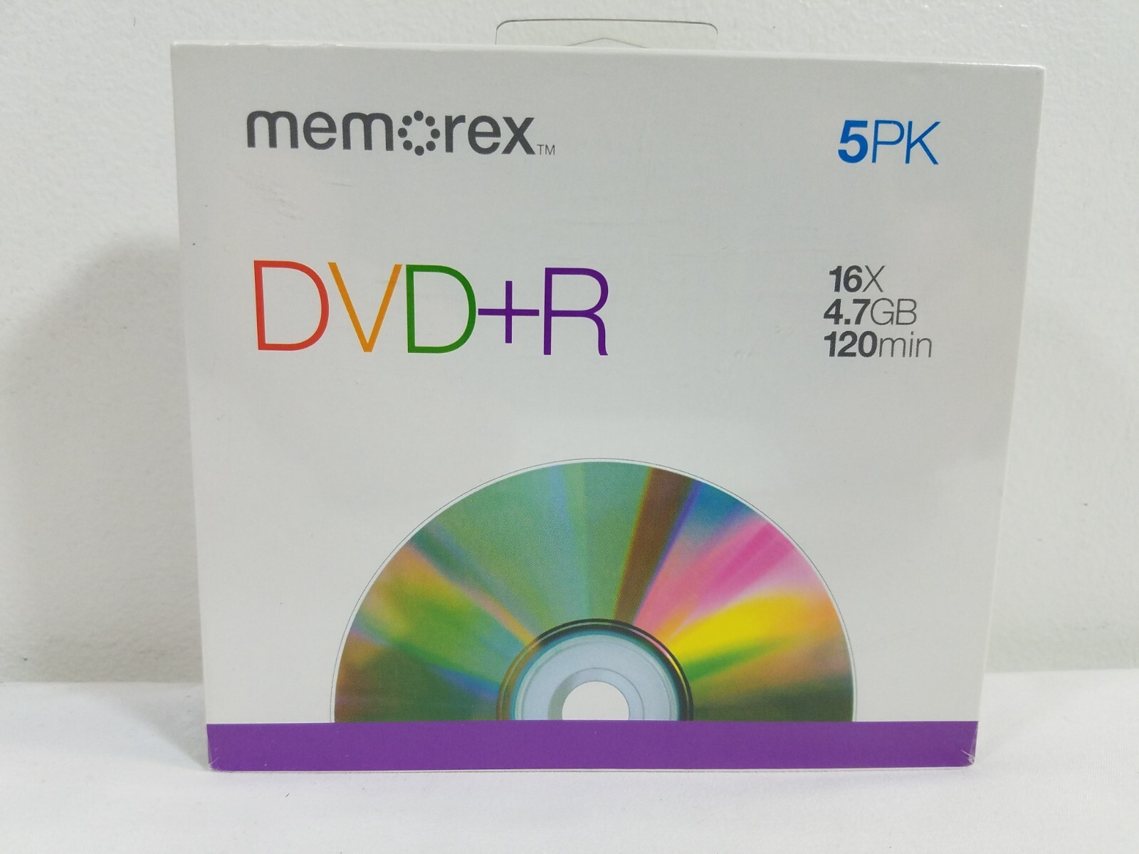 Memorex DVD+R 5 Pack Recordable DVDs 16x 4.7GB 120MIN NEW SEALED