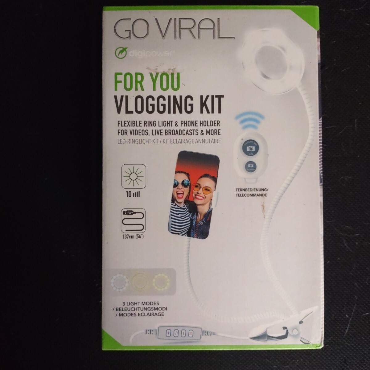 DigiPower Go Viral For You Vlogging Kit DP-VLR3 Live Streaming Ring Light- Video