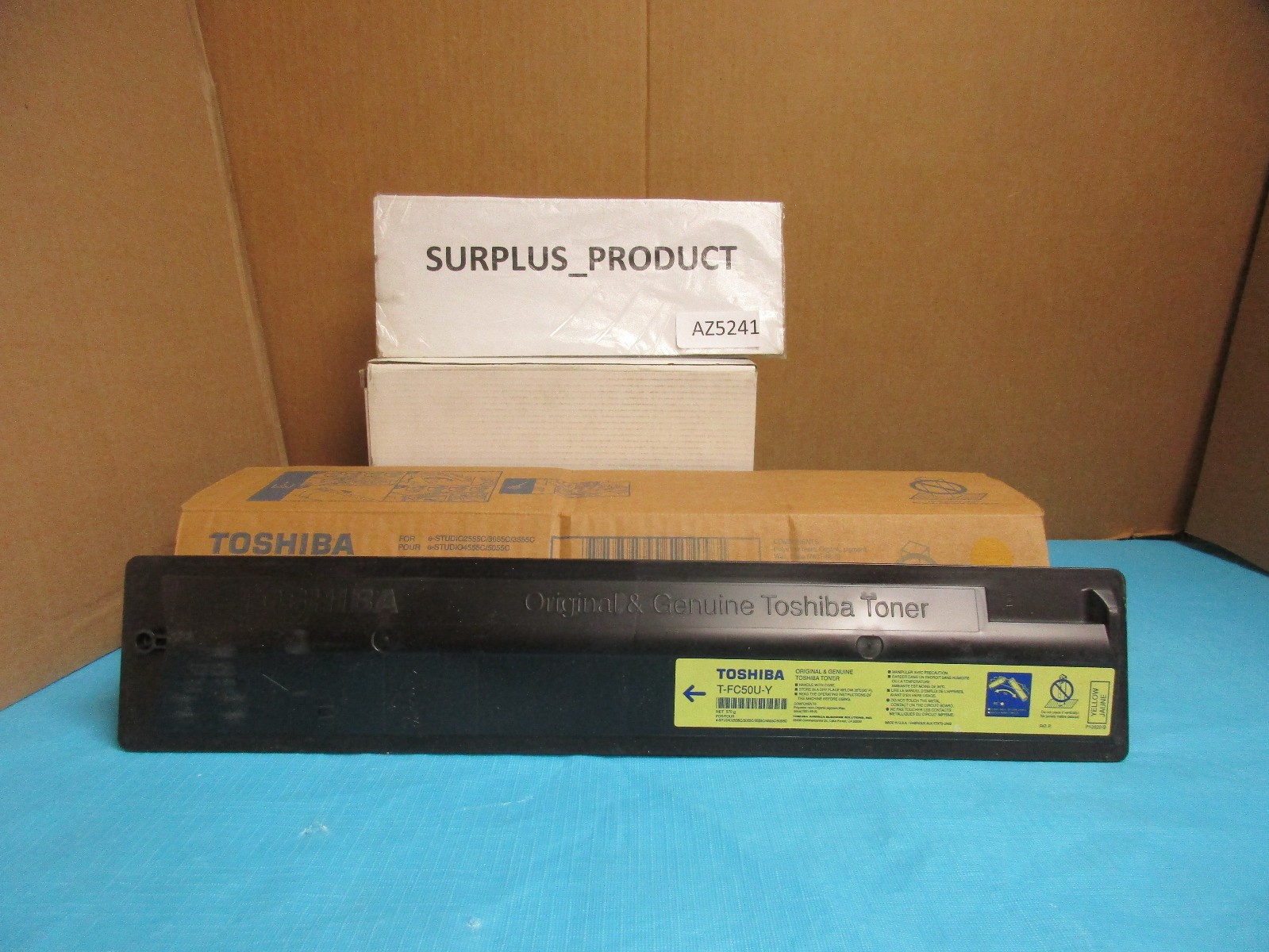GENUINE TOSHIBA T-FC50U-Y, TFC50UY YELLOW TONER CARTRIDGE-OPEN BOX