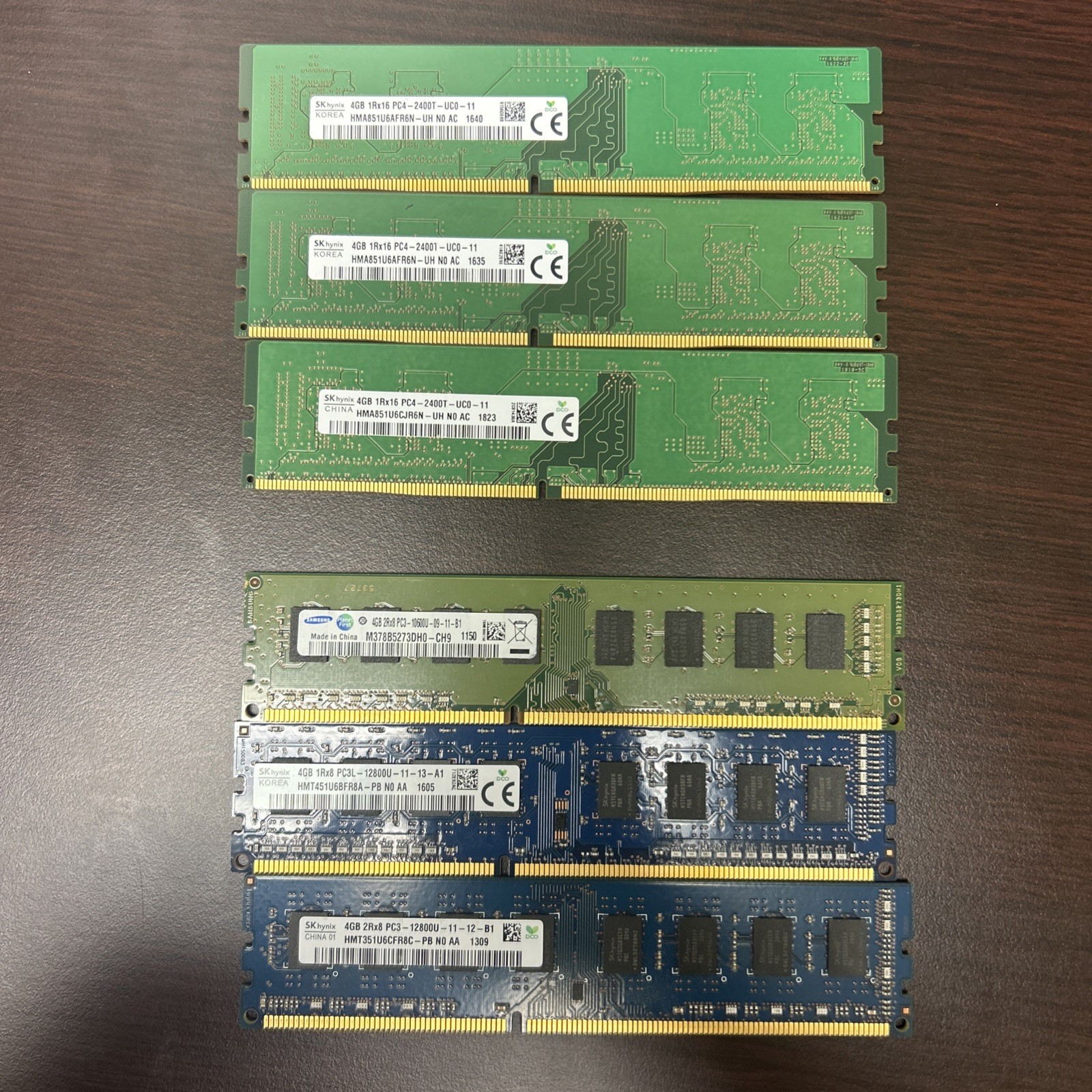 24GB Total - 3 - SK Hynix 4GB Desktop RAM Memory PC4-2400T - 3 - 4GB PC3 12800U