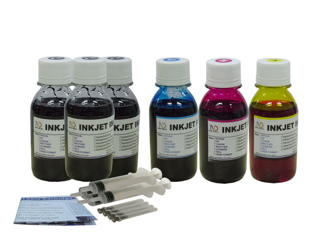 Large 600ml Premium bulk refill ink Cartridge Printer 4 colors +syringes