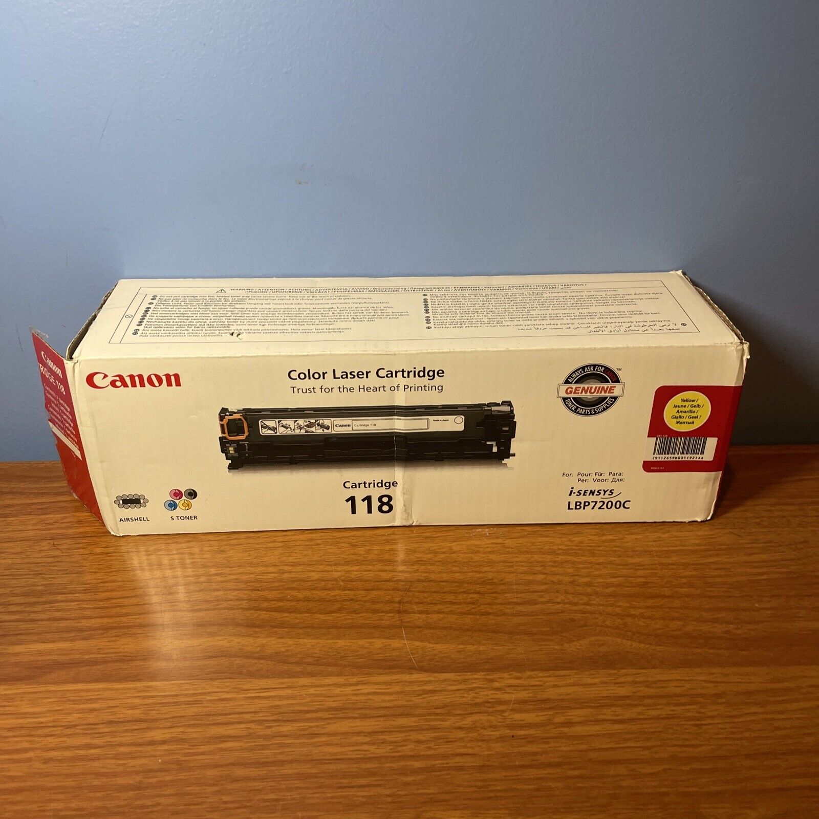 Canon 118 Color Laser Toner Cartridge For i-SENSYS LBP7200C 1 Pack Yellow