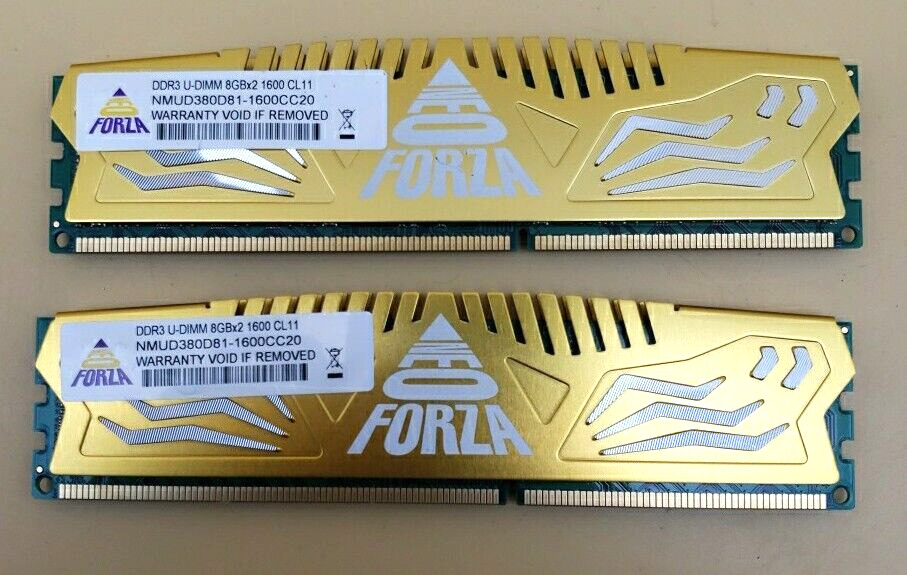 SET OF 2: Neo Forza Encke 16GB (8GBX2) DDR3 1600 PC3-12800 NMUD380D81-1600CC20