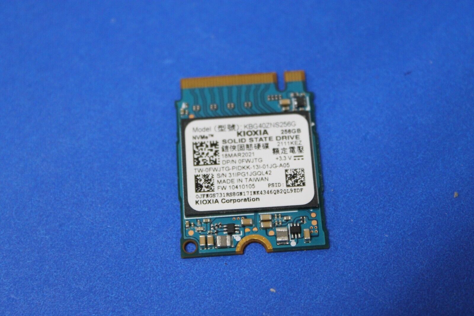 Kioxia Toshiba 256GB M.2 2230 PCIe NVMe SSD 30mm KBG40ZNS256G