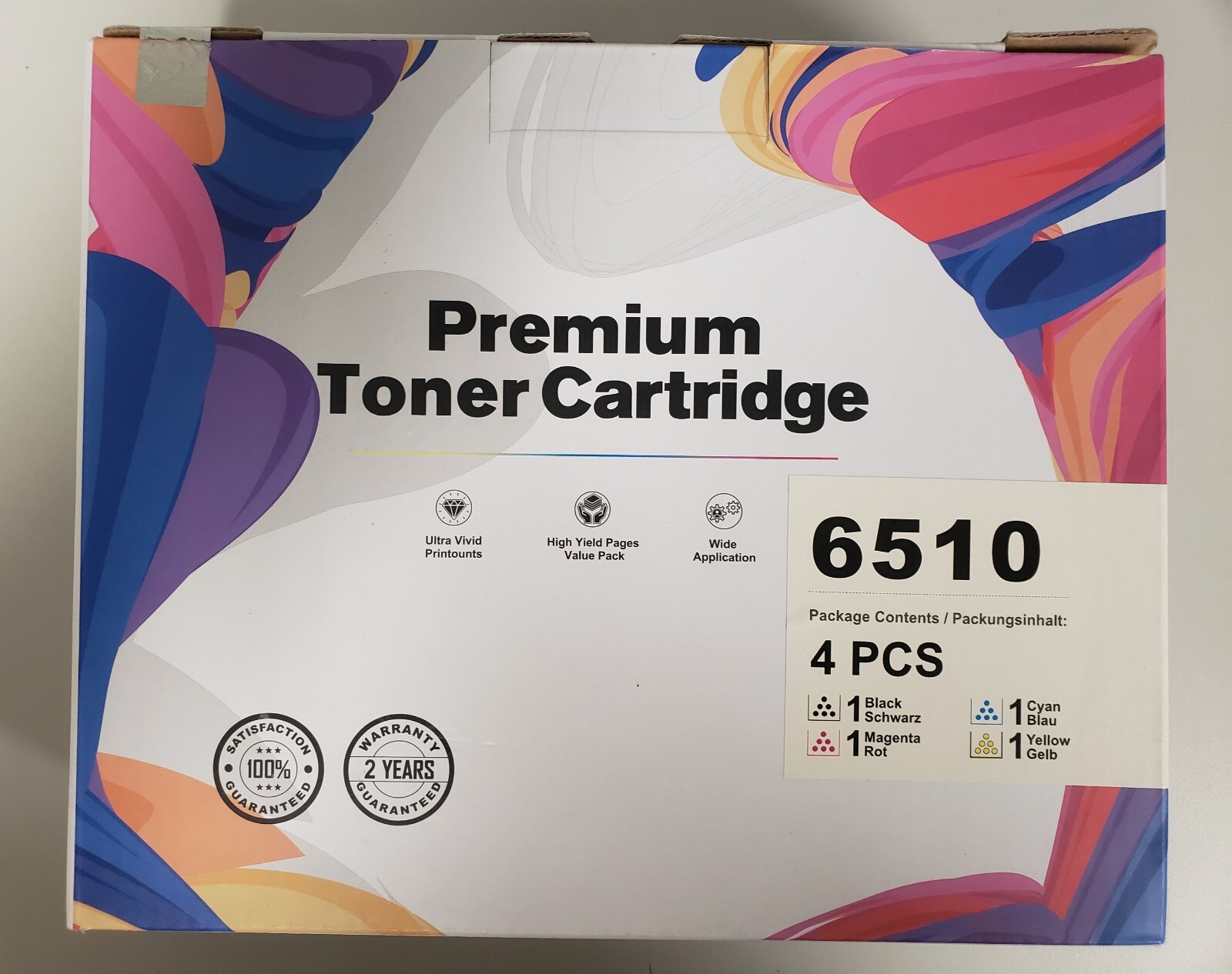 2 Sets Xerox 6510 Compatible Toner Cartridge LxTek Black Cyan Magenta & Yellow