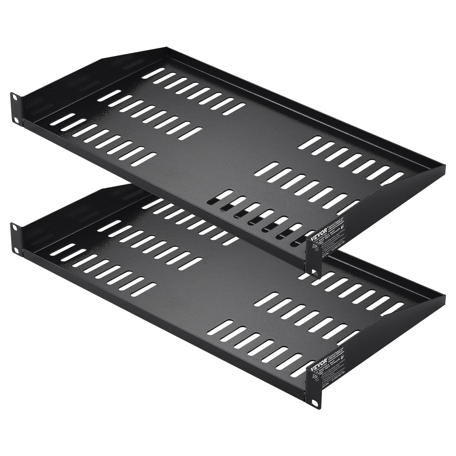 2PCS 1U Server Rack Shelf 10"/254 mm Depth Vented Rack Mount Shelf Tray