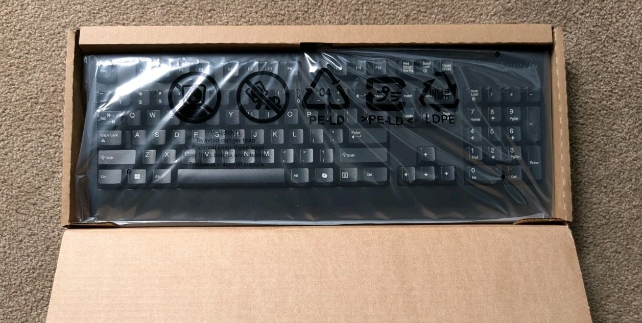 Black Lenovo Wired USB AI Desktop Keyboard 1PSD51P47999 FRU - 5D50U84616