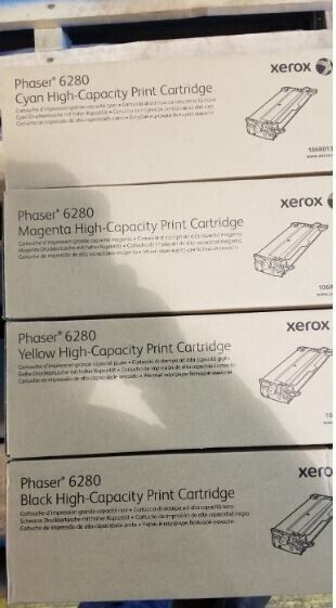 4 x Genuine Xerox Phaser 6280 106R01395 106R01394 106R01393 H/Y Toner Cartridges