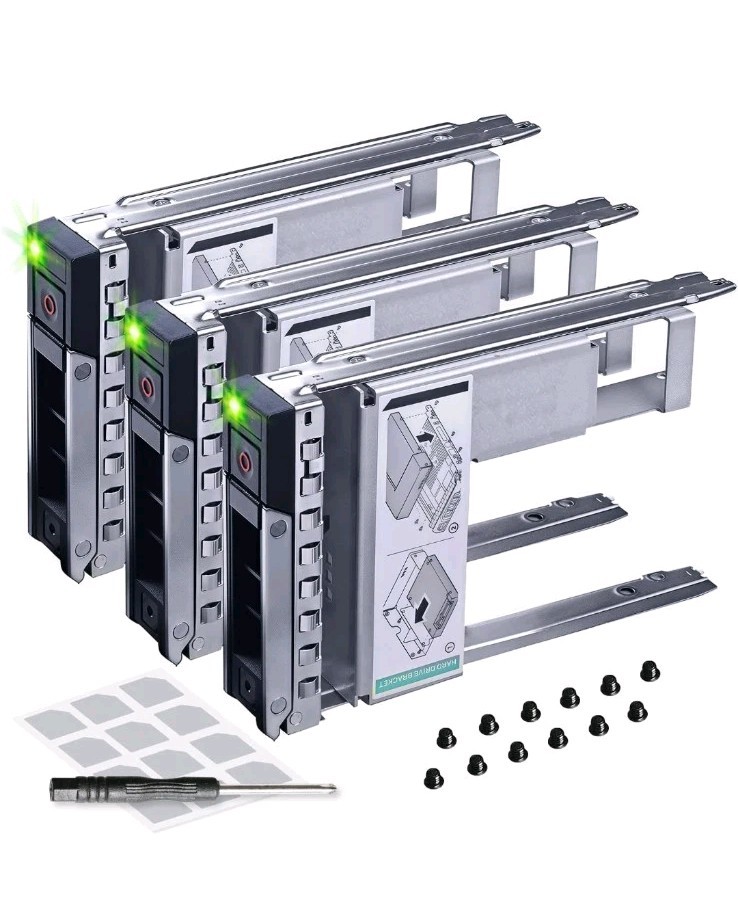 DRIVECADDY 3-Pack - 3.5" Hard Drive Caddy with 2.5" to 3.5" HDD Adapter -...