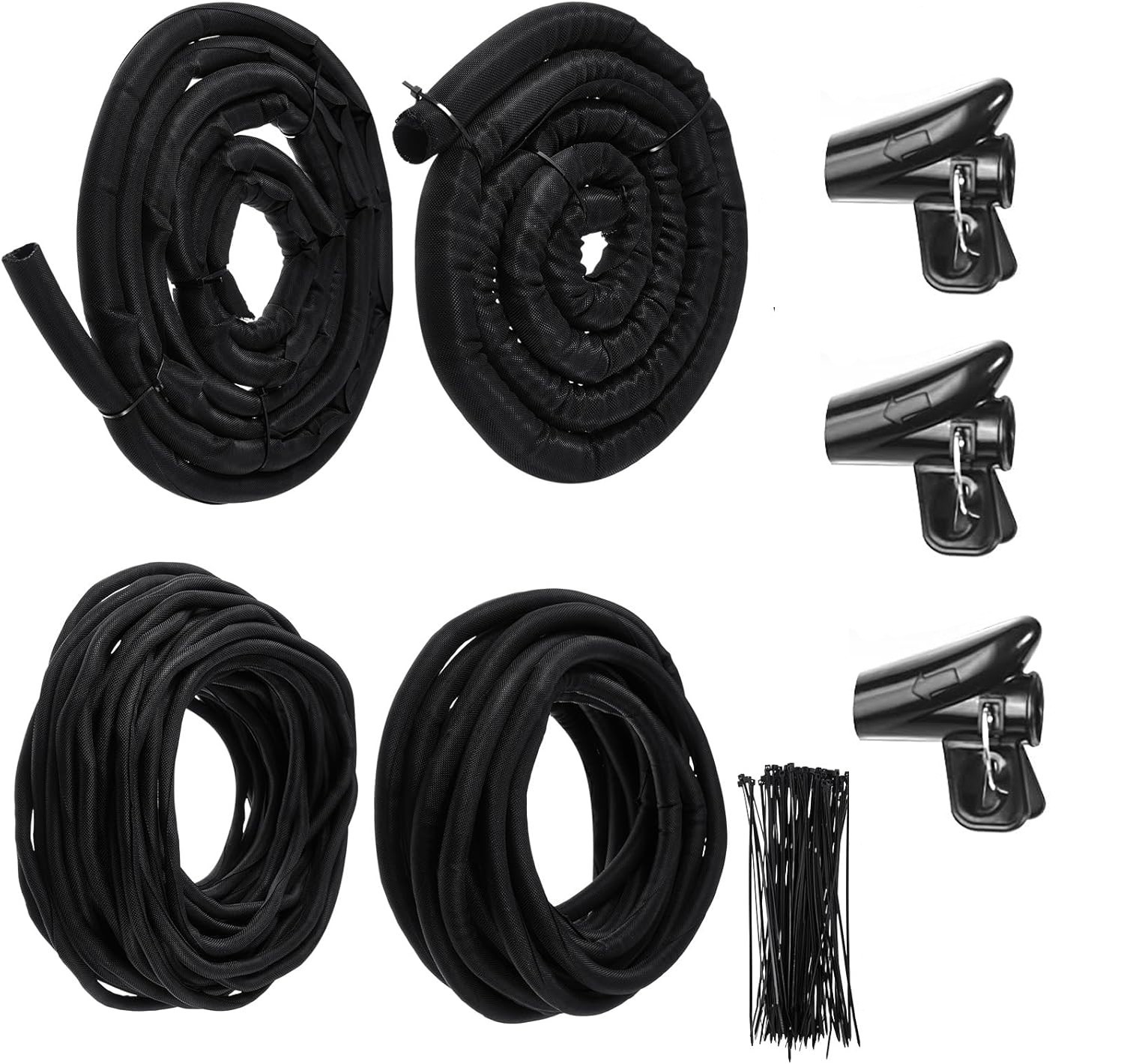 Car High Temperature Resistant Split Wire Loom Kit 4 size &Ties for Cable Sleeve