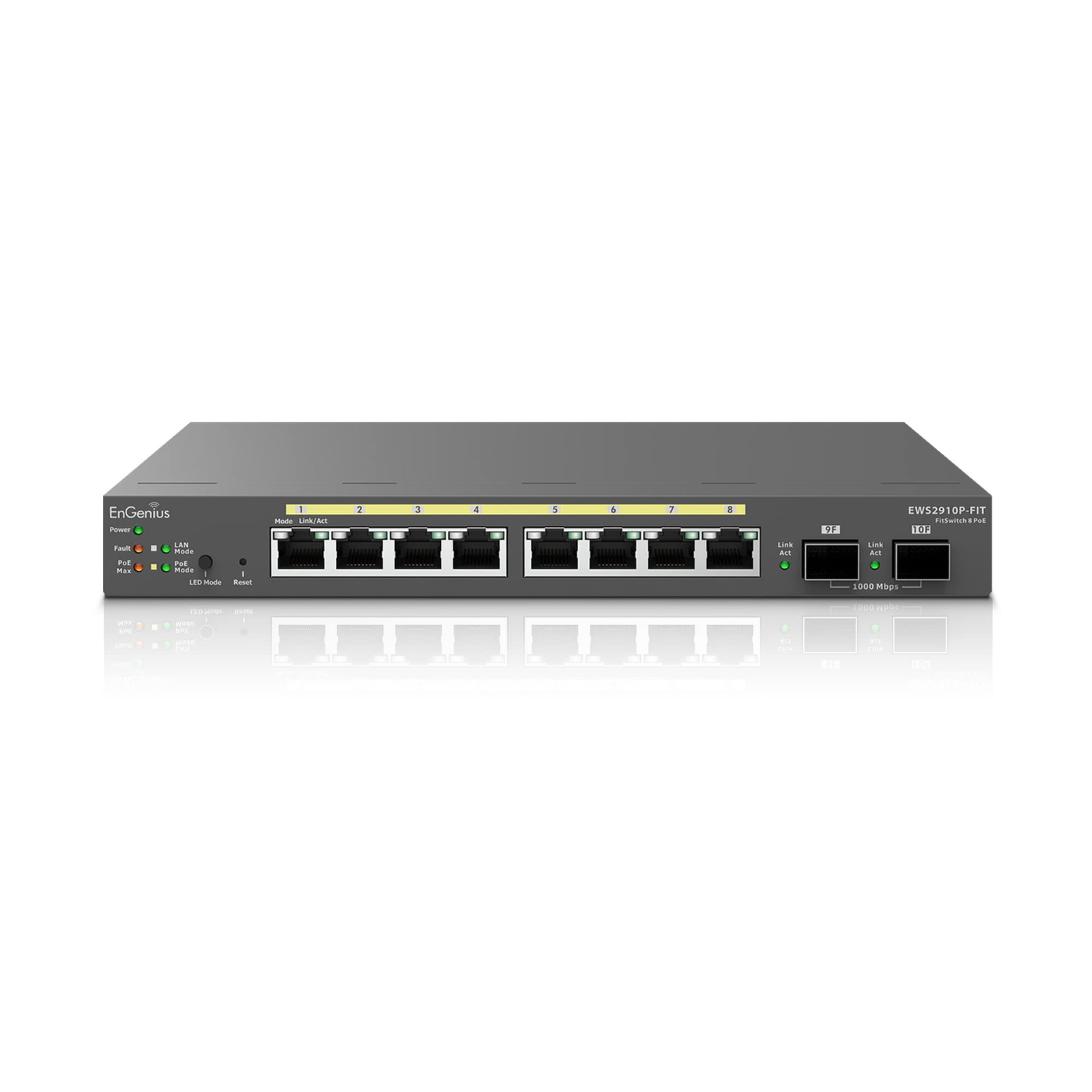 EnGenius Fit Managed Switch 8 Port Gigabit PoE Layer 2 Plus EWS2910P