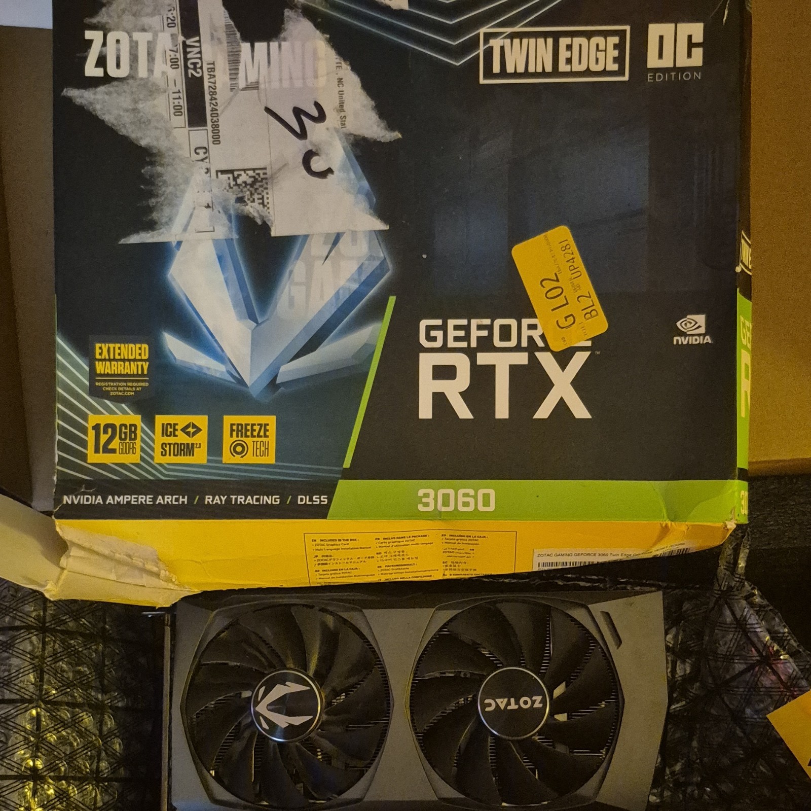 ZOTAC GeForce RTX 3060 Twin Edge OC 12GB GDDR6 Plus Original Package Included