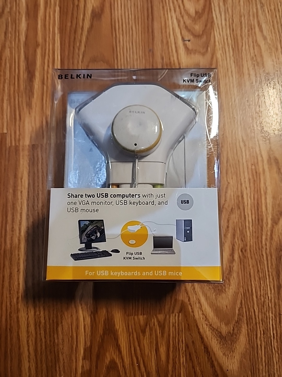 Belkin - 2 Port External KVM Switch - Flip USB - F1DF102U - New In Box