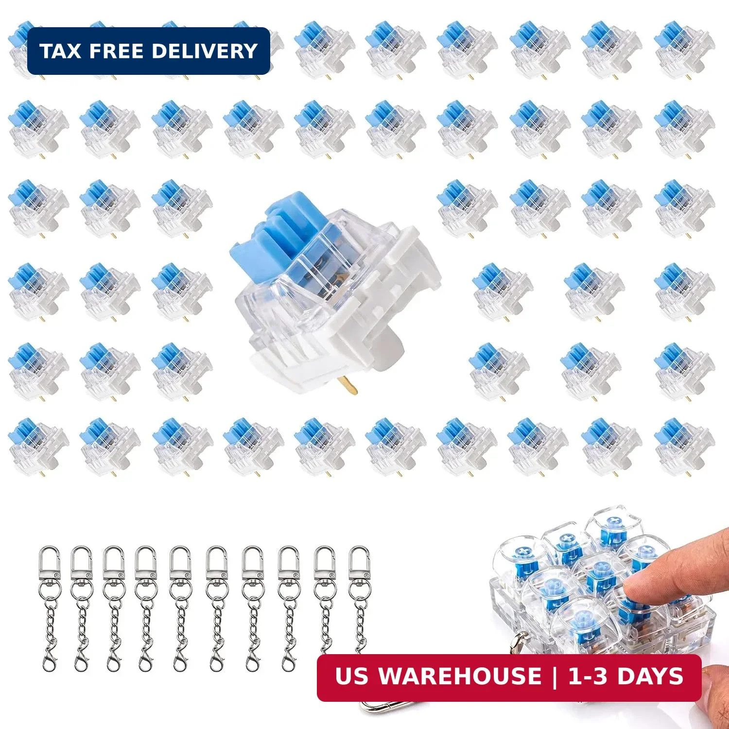 50PCS Keyboard Clickers for 3D Prints, Clicky Mechanical Keyboard Switches