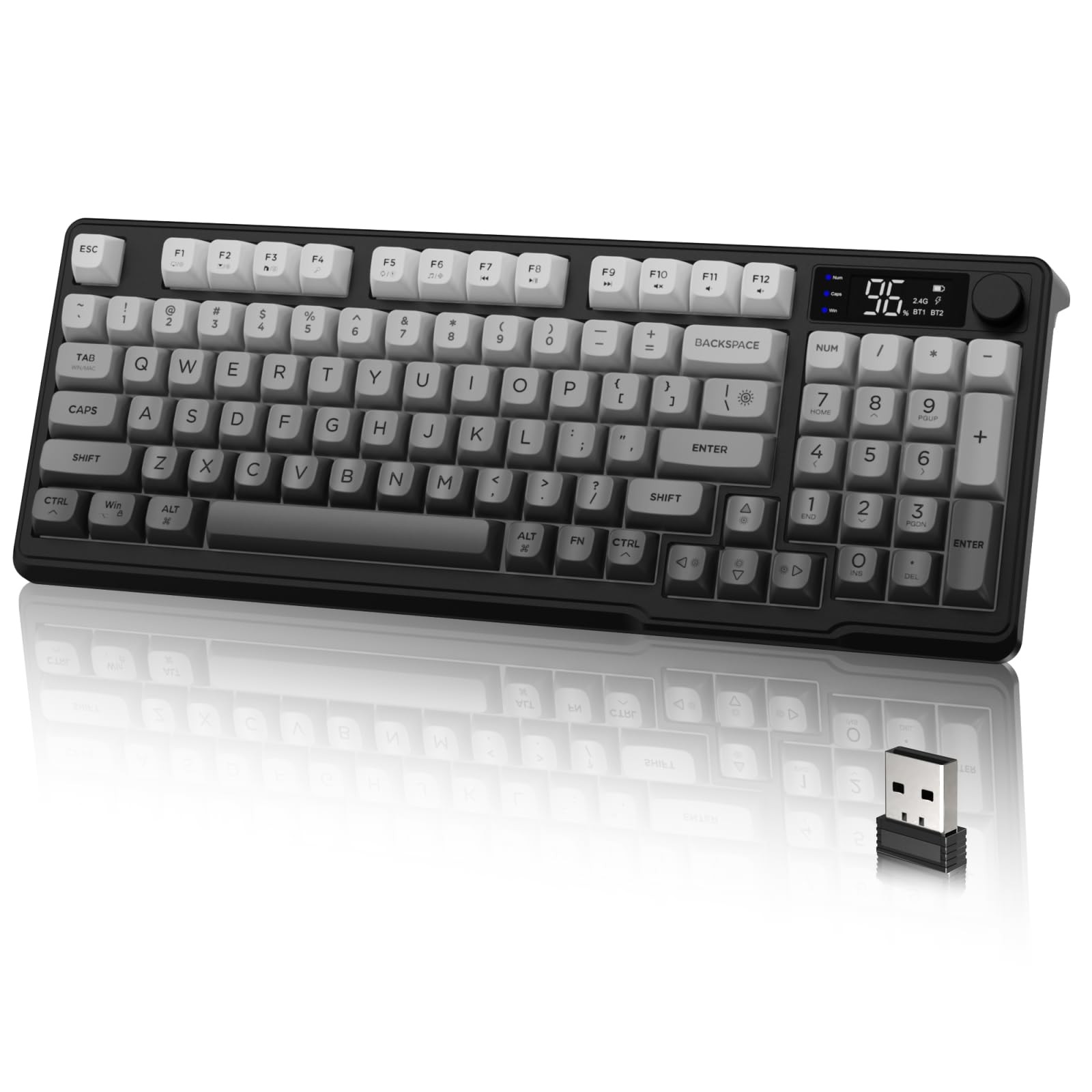 M96 Wireless Gaming Keyboard Low Profile RGB Backlit 94 Keys PBT Moonlit Night