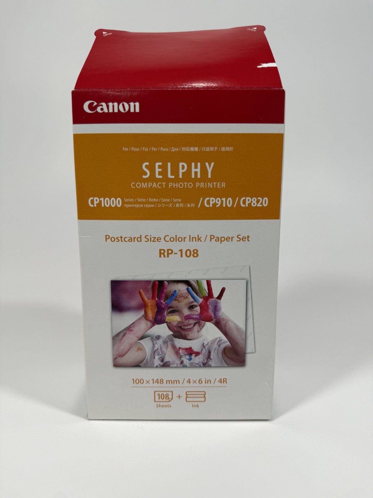 Canon SELPHY RP-108 4x6 Ink & Photo Paper 153 Sheets 2 Ribbons Open Box