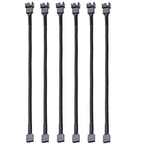 Gebildet 6Pcs 4 Pin 26Cm Pwm Fan Extension Power Cable Connector Case 