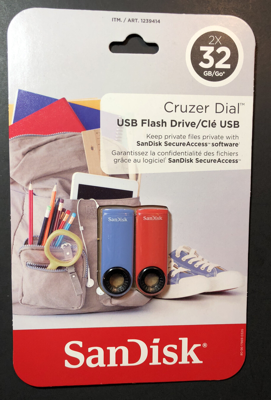 SanDisk Cruzer Dial USB 2.0 Flash Drive 32GB [ Double Pack ] NEW