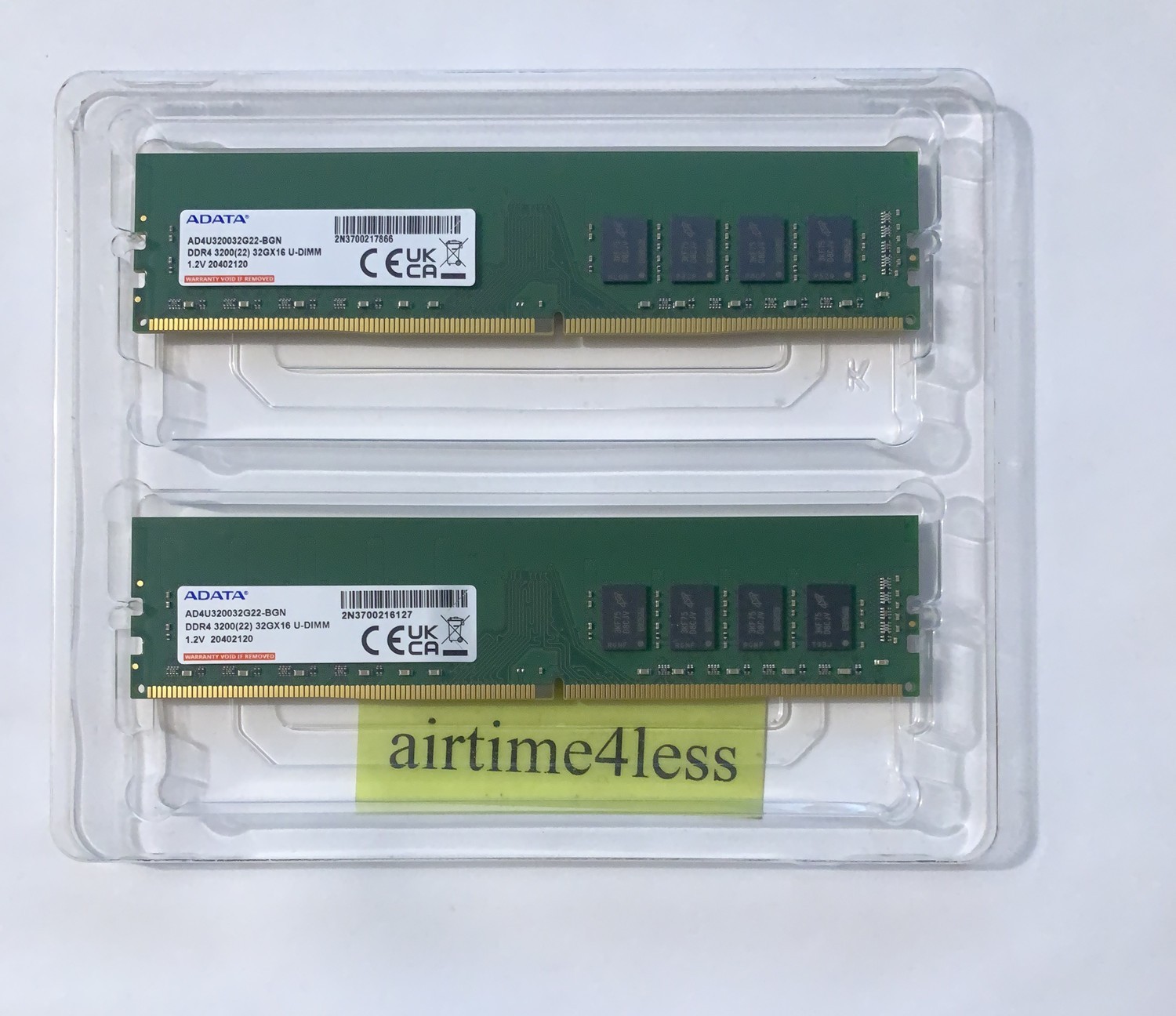 ADATA 64GB 2x32GB DDR4 3200 CL22 1.2v DIMM UDIMM RAM Sticks For Desktop