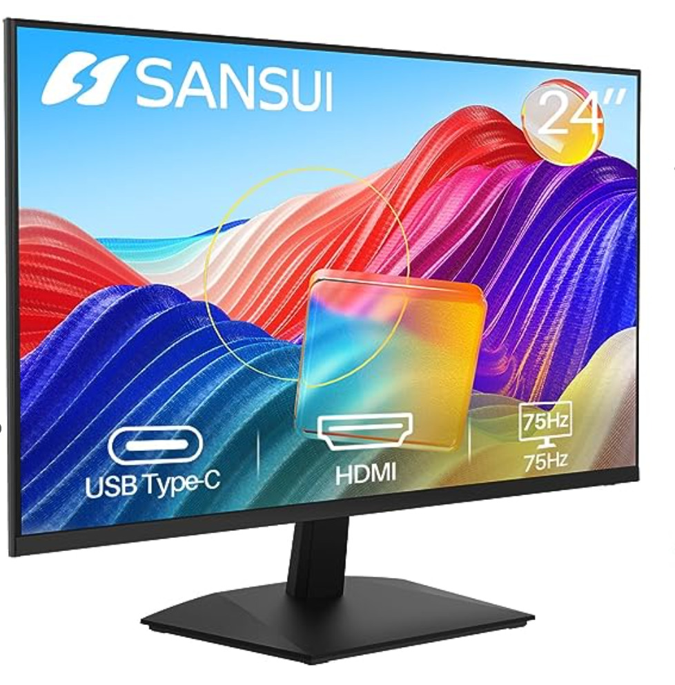 SANSUI Monitor 24 inch 100Hz USB Type-C Computer Monitor