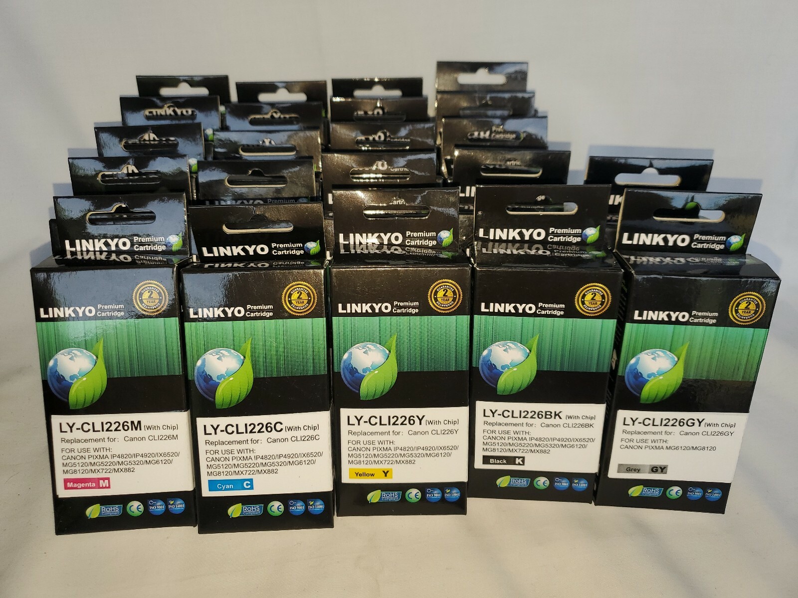 Linkyo Premium Cartridge LY-CLI-226 Printer Ink Cartridges LOT OF 22 MULTI