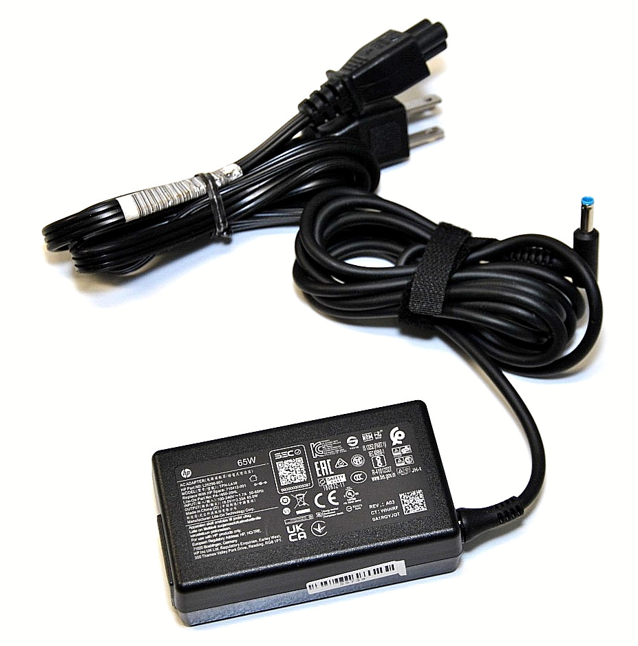 710412-001, HP SMART AC ADAPTER 65W, 4.5mm, NPFC 19.5V, 3.33A W/ CORD (55739)