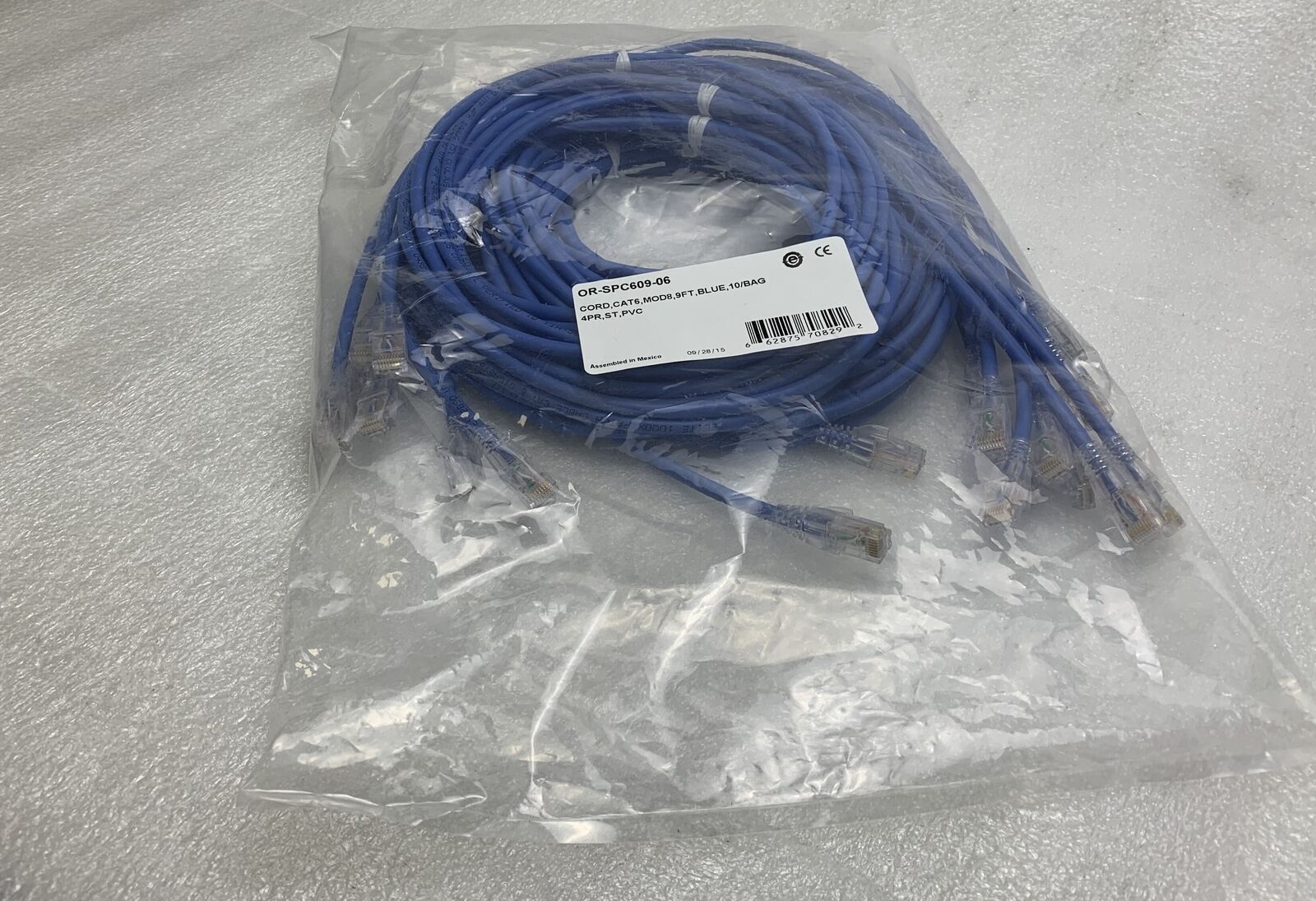 Bag of 10 Ortronics OR-SPC609-06 Cat6 MOD8 9ft RJ45 Ethernet Patch Network Cord