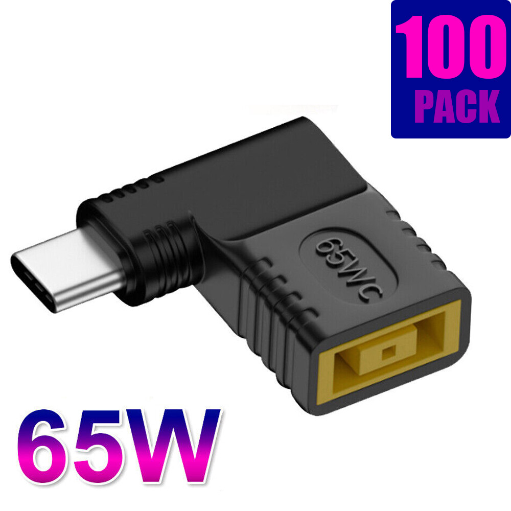 100X 65W USB C Type C To PD Power Charger Adapter Square Converter For Lenovo