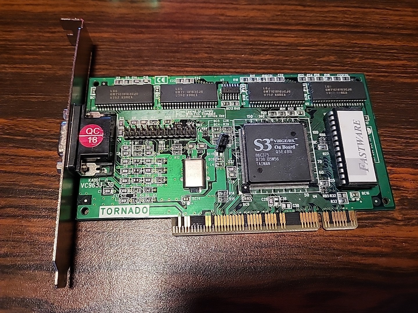 Fastware Tornado PCI Video Card (VC963J-3D, S3 ViRGE/DX, 4MB, retro, 1997) Works