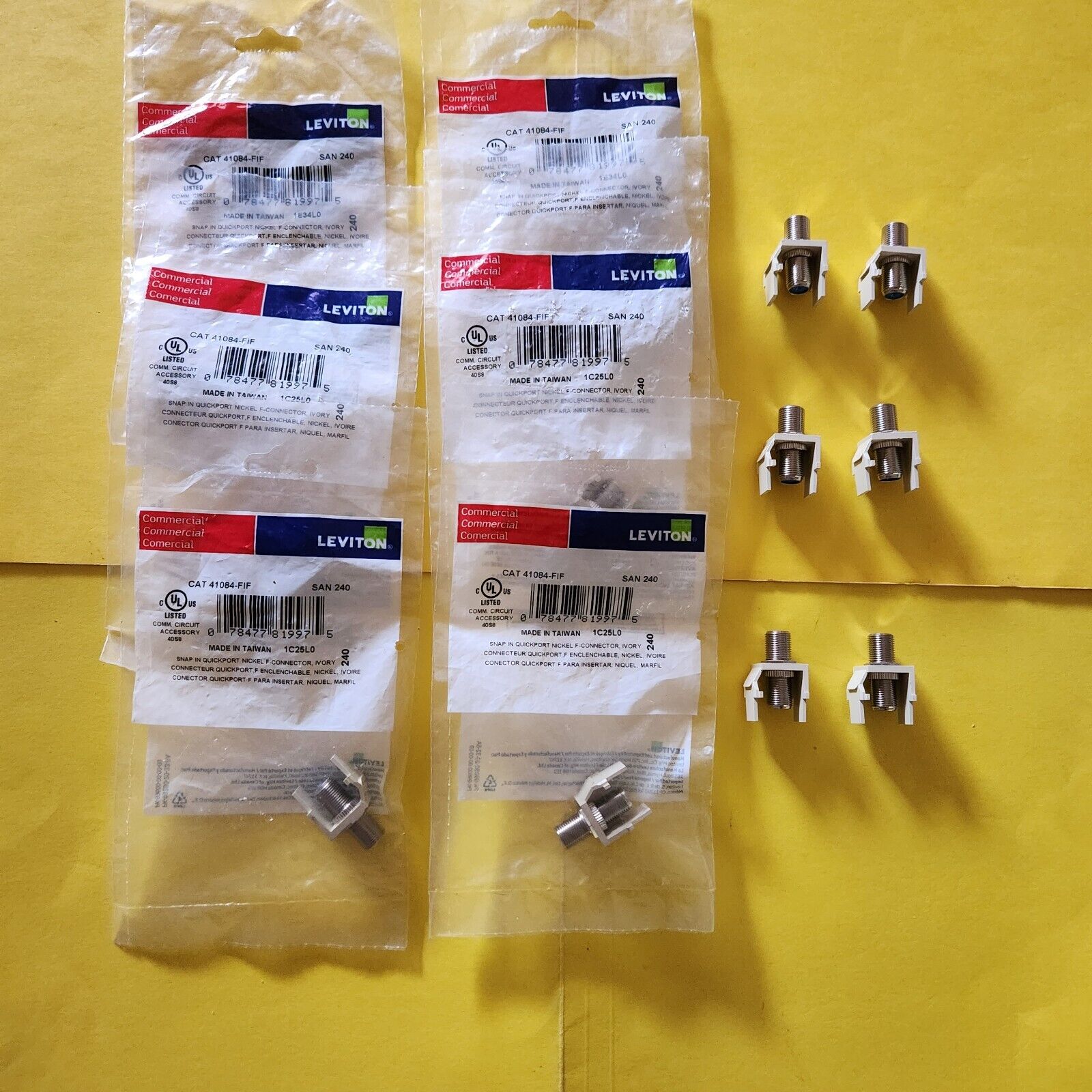 REDUCED * LOT OF 12 * F-Type Coax Inserts - Quality LEVITON Inserts* GREAT DEAL