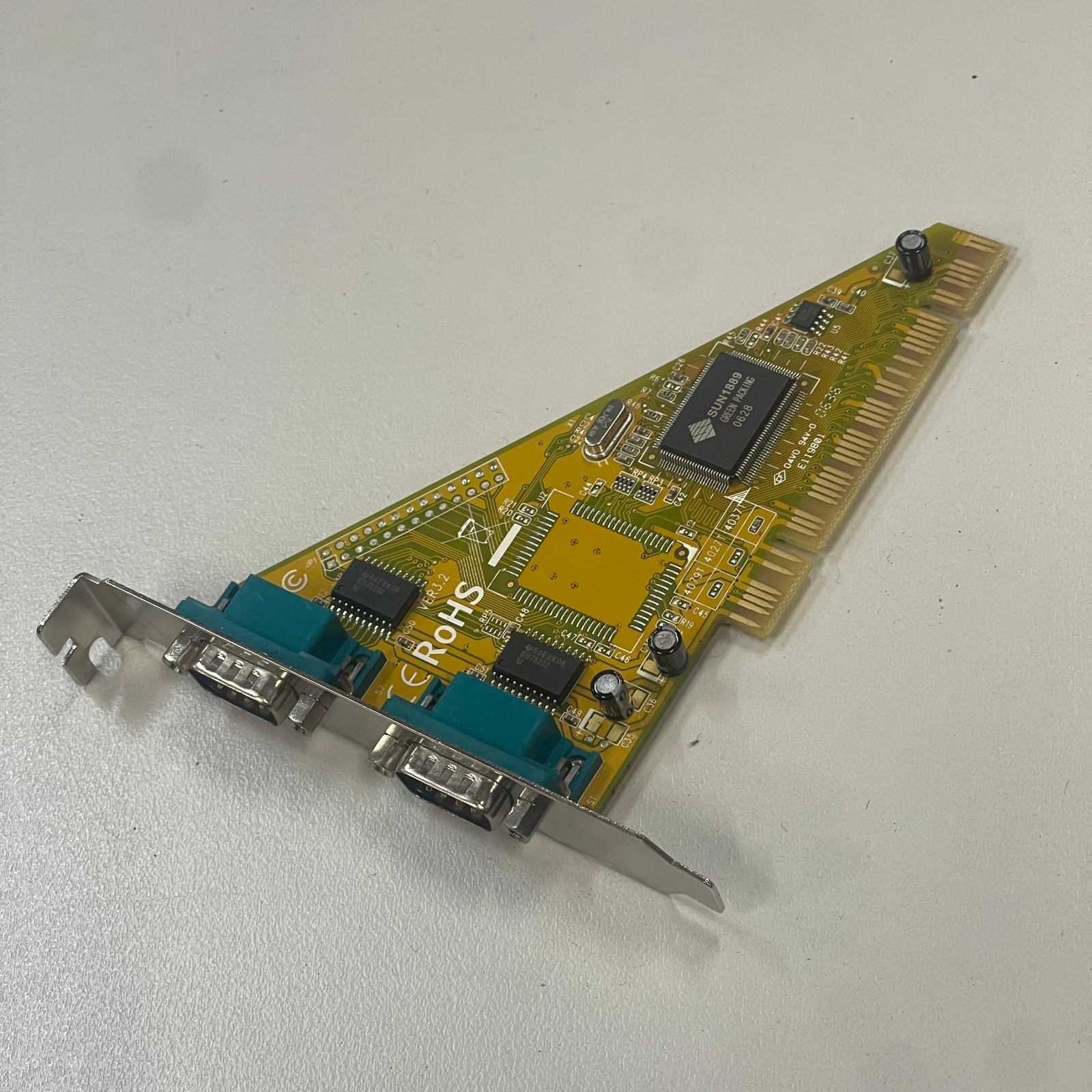 Genuine Sunix Dual Port RS232 DB9 Serial PCI Card VER3.2 4037T SUN1889