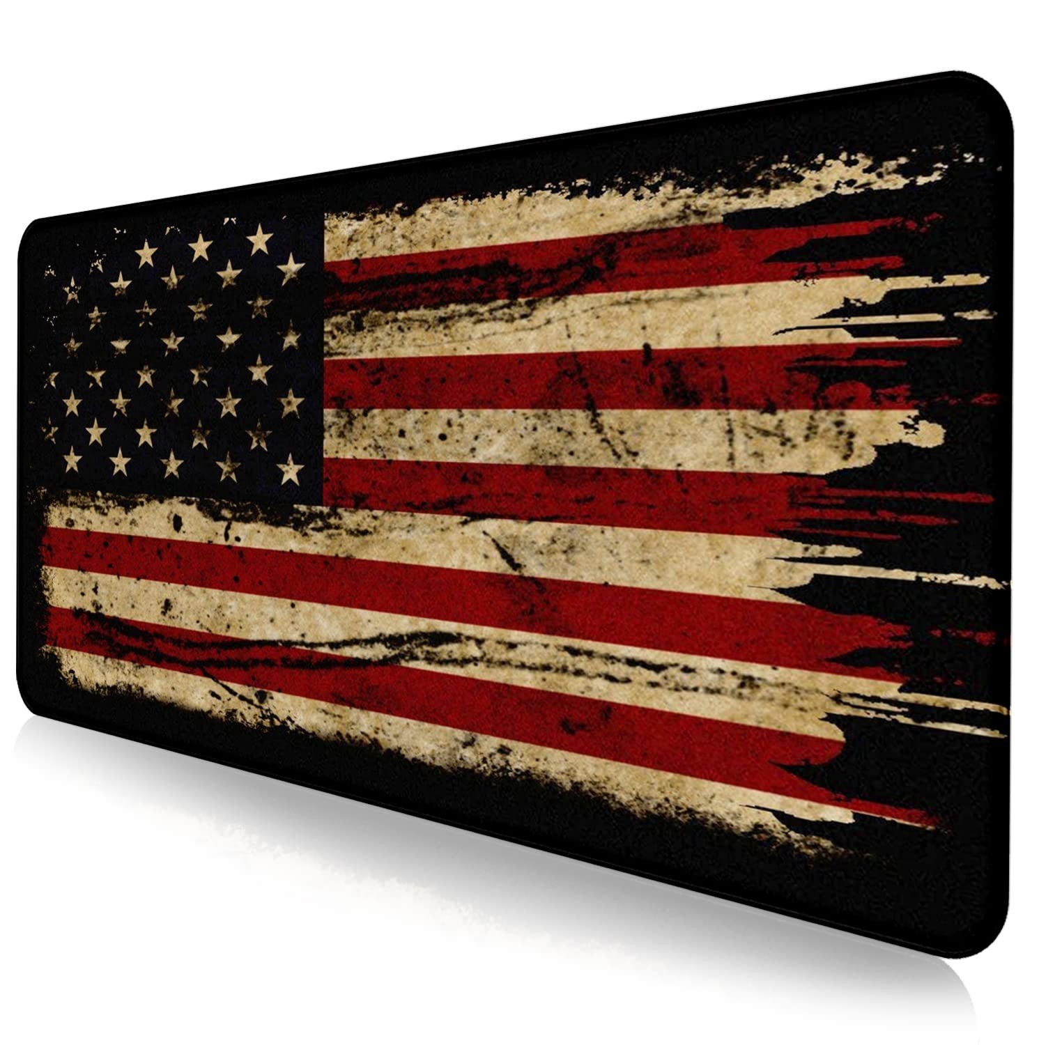 US Flag Anti Slip Waterproof Mouse Mat Large Laptop Home Office Desk Pad