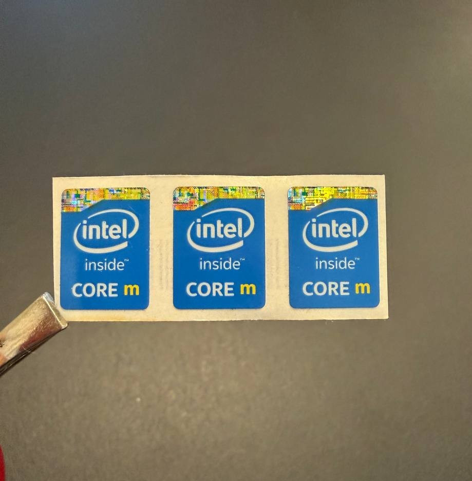 3Pcs Intel Inside Core M Sticker Label Decal 12mm x 16mm, Small Size