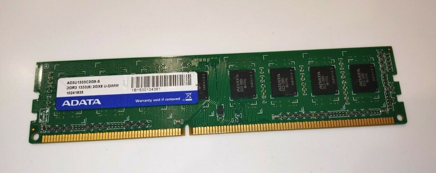 ☆ ADATA  AD3U1333C2G9-S 1x2GB DDR3-1333MHz PC3-10600 Desktop Memory RAM DIMM PC 