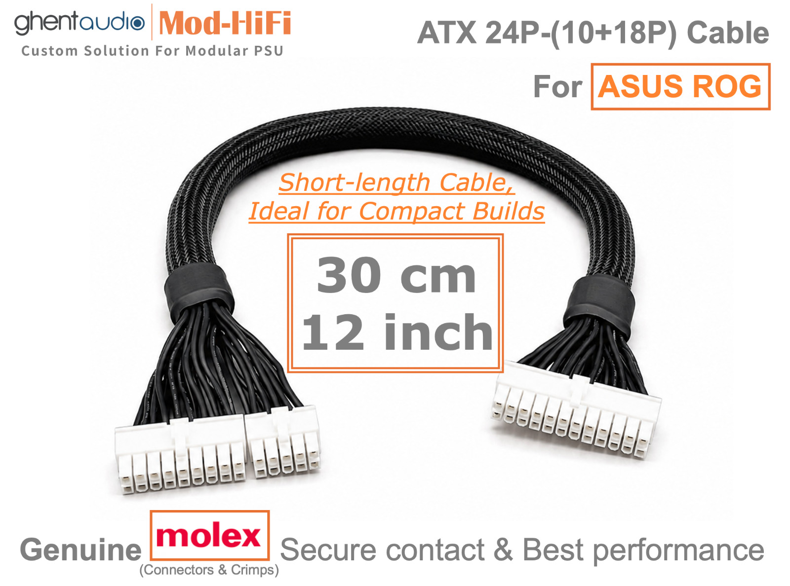 ⚡️ATX 24-Pin Cable for ASUS ROG THOR LOKI STRIX - 📏30cm / 12 inch